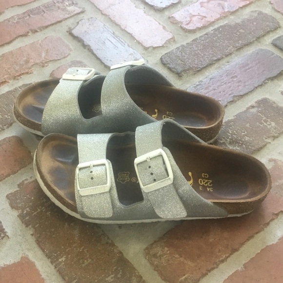 girls silver birkenstocks